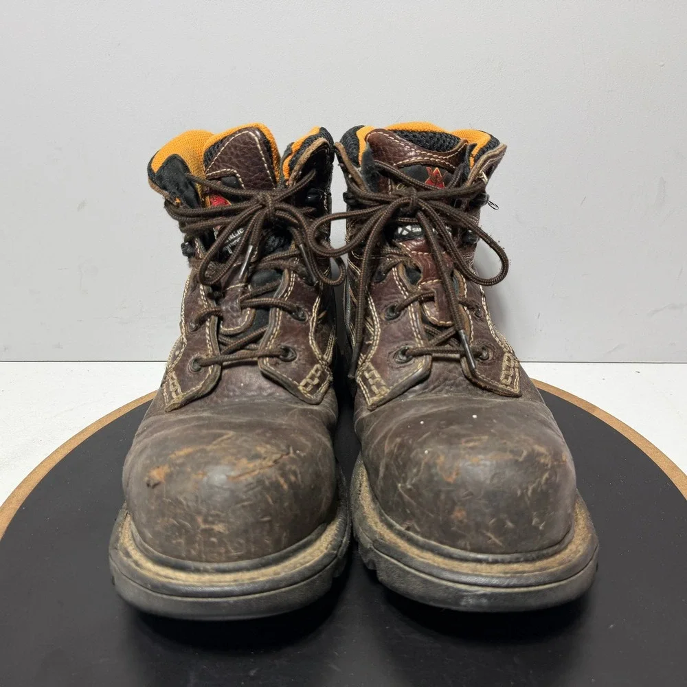 Thorogood Gen Flex Work Boots Men 8 Brown Composite Safety Toe Leather Workwear